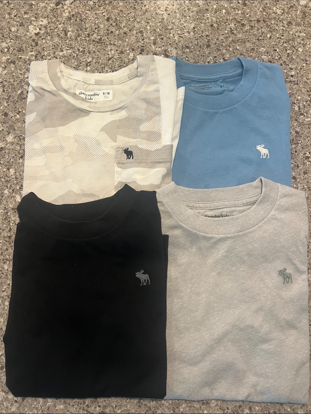 abercrombie kids Short-Sleeve Tees in Blue, Black, Gray, Cream Camo